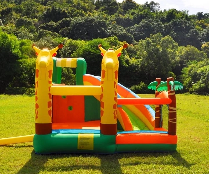 Mini chateau gonflable multifonction - theme girafe.