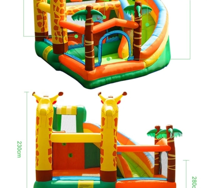 Mini chateau gonflable multifonction - theme girafe.
