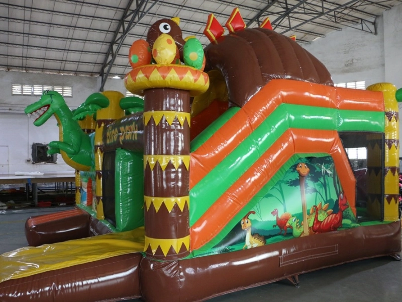 Château Gonflable avec Toboggan – DINO PARK