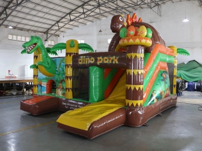 Château Gonflable avec Toboggan – DINO PARK